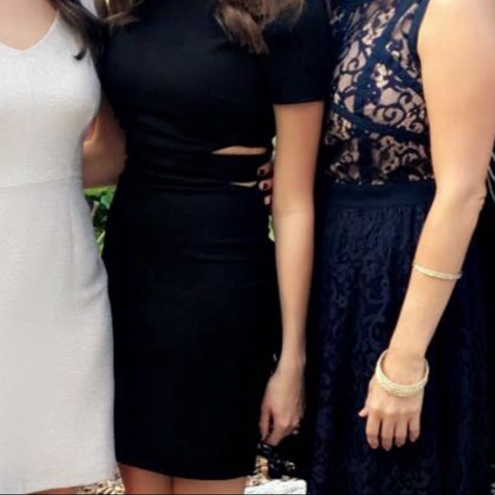 Black cut out mini dress